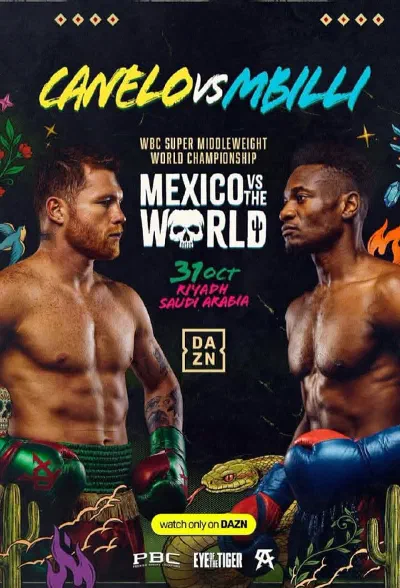 Cartel de Canelo Álvarez vs Christian Mbilli