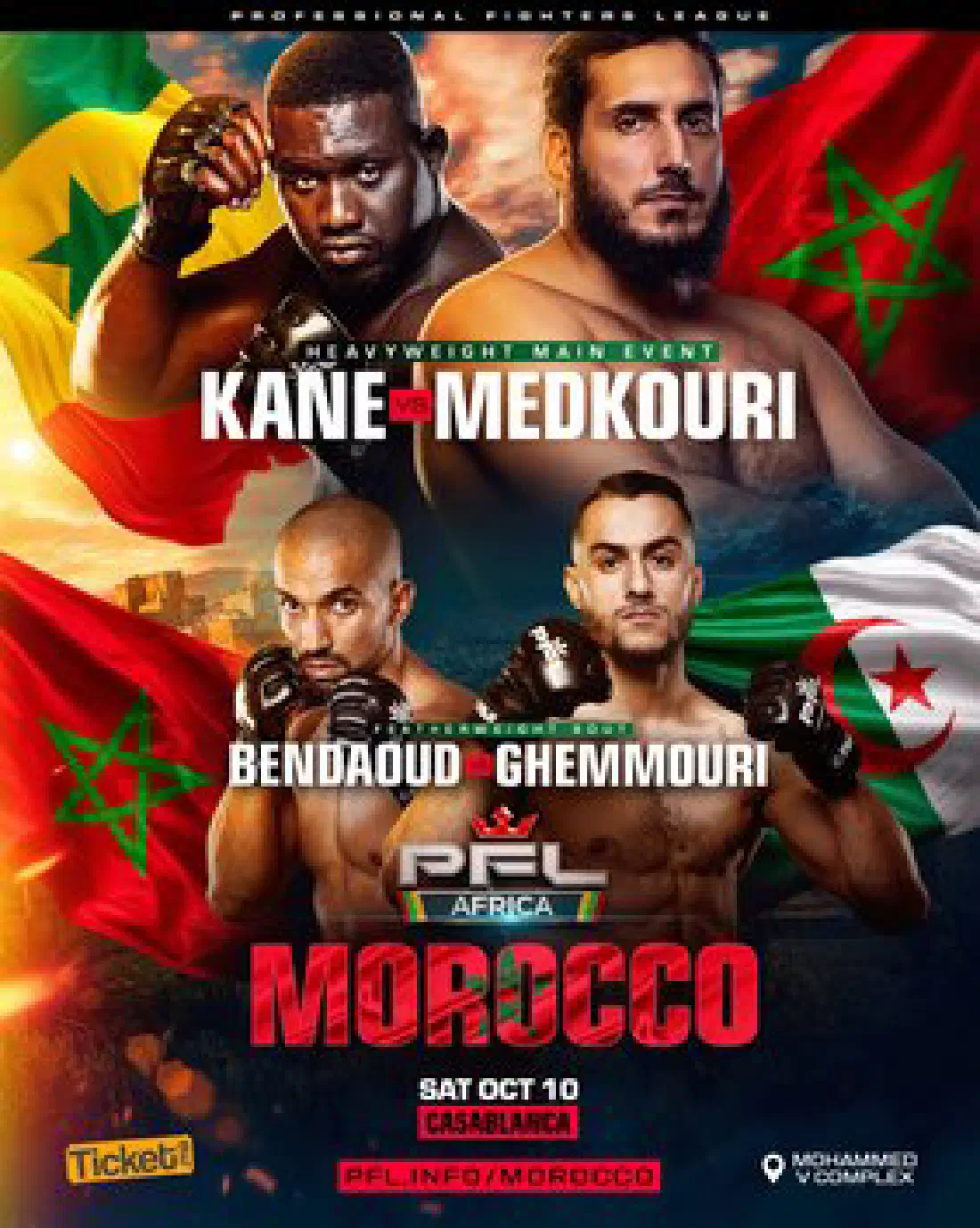 PFL Africa 3: Abdoulaye Kane noquea con codos a Medkouri en Casablanca
