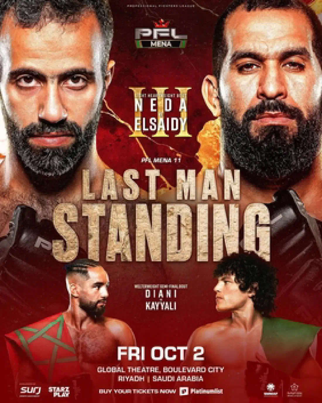PFL MENA 11: Mostafa Rashed Neda somete a Elsaidy con una guillotina en Riad